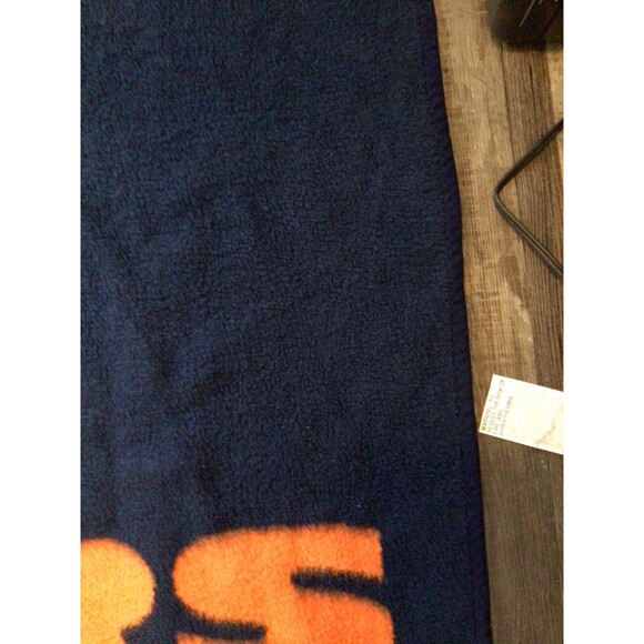 Chicago Bears Biederlack Blanket Blue Orange Fuzzy 56x44 - Picture 7 of 16